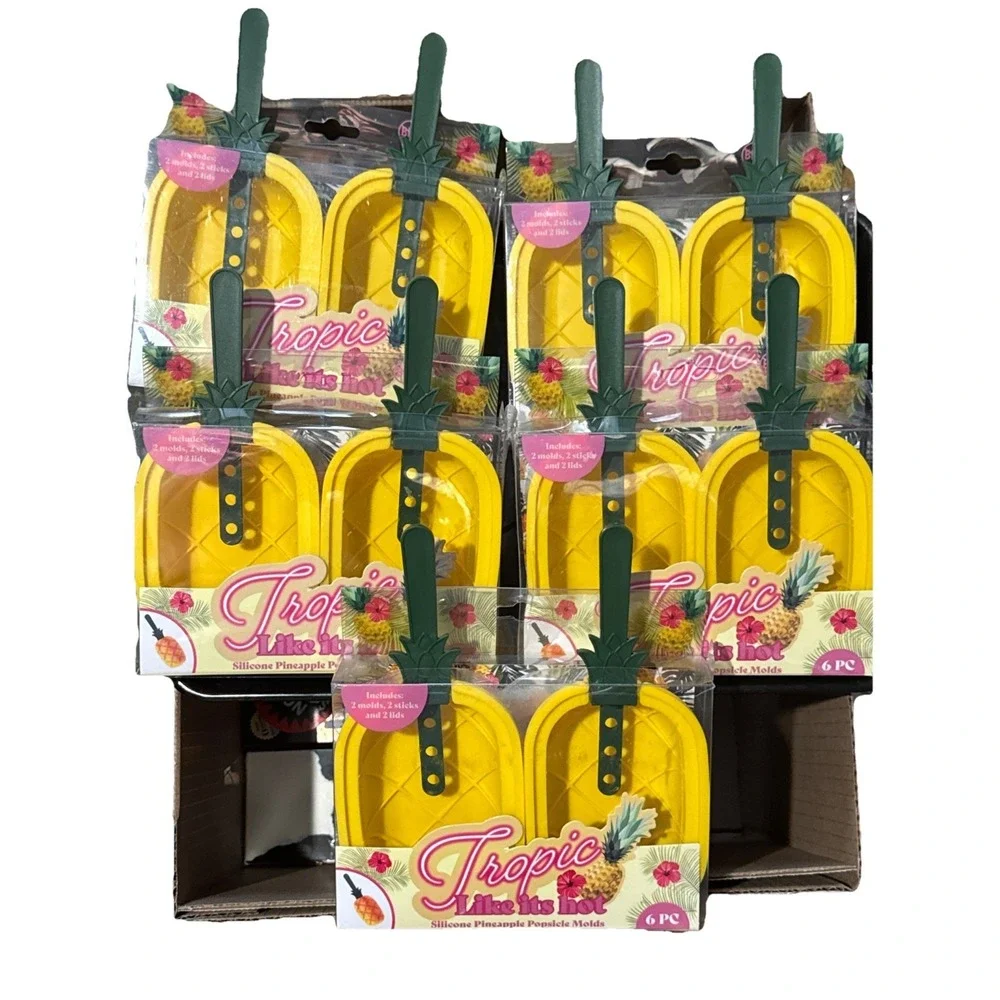 (1)‎ Tropic Like Its Hot Silicone Pineapple Popsicle Molds Party Luau NEW